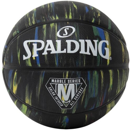 Spalding Marble Series Black Rainbow Rubber Basketball