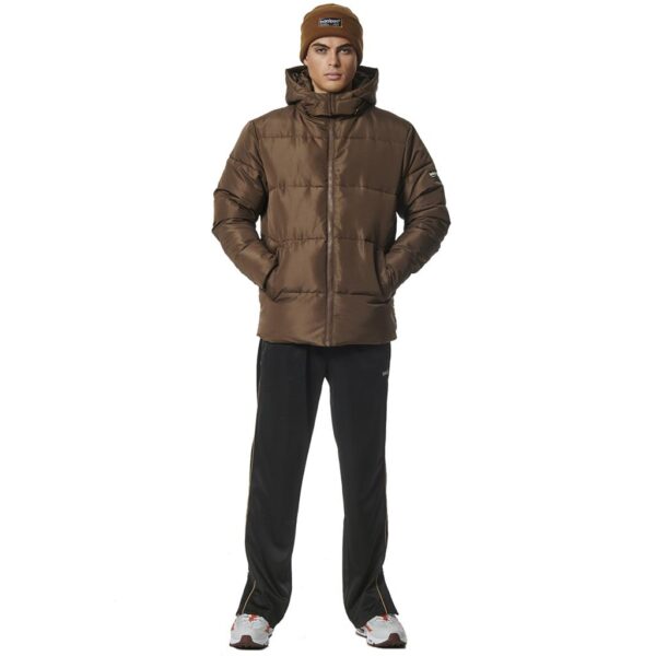 Body Action Men's Puffer Jacket With Detachable Hood